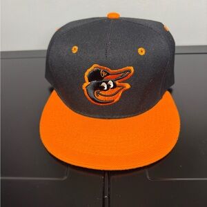 Baltimore Orioles SnapBack Black and Orange Baseball Embroiled Cap One Size